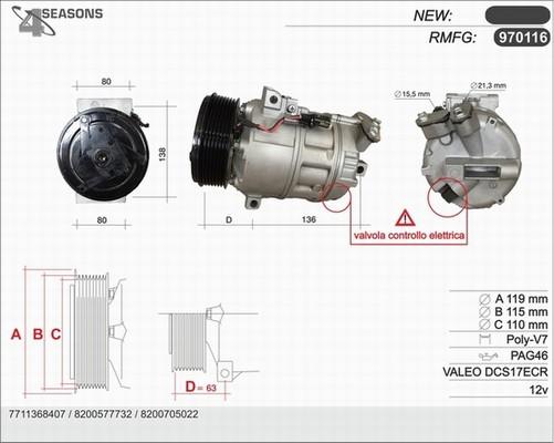 AHE 970116 - Compresseur, climatisation cwaw.fr