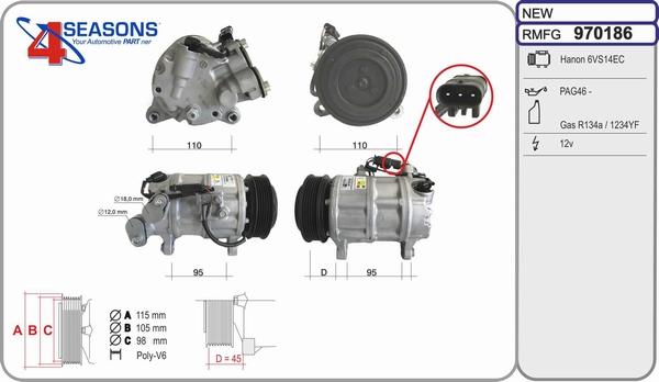 AHE 970186 - Compresseur, climatisation cwaw.fr