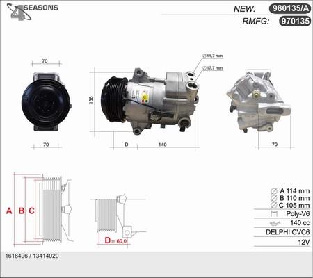 AHE 970135 - Compresseur, climatisation cwaw.fr