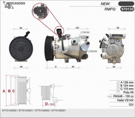 AHE 970130 - Compresseur, climatisation cwaw.fr