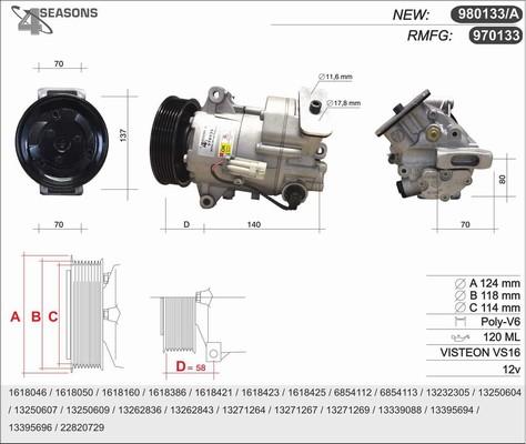 AHE 970133 - Compresseur, climatisation cwaw.fr