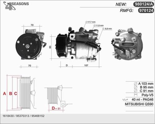 AHE 970124 - Compresseur, climatisation cwaw.fr