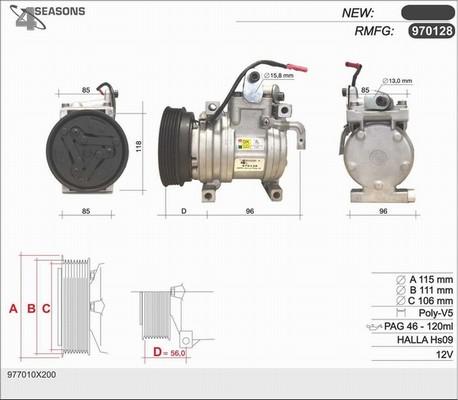 AHE 970128 - Compresseur, climatisation cwaw.fr