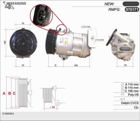 AHE 970171 - Compresseur, climatisation cwaw.fr