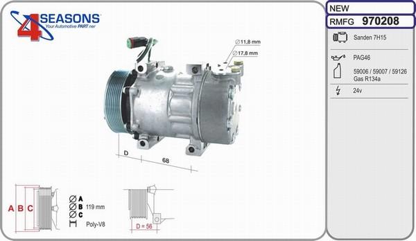 AHE 970208 - Compresseur, climatisation cwaw.fr