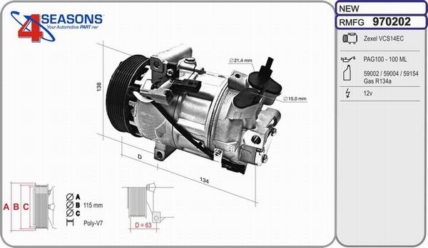 AHE 970202 - Compresseur, climatisation cwaw.fr