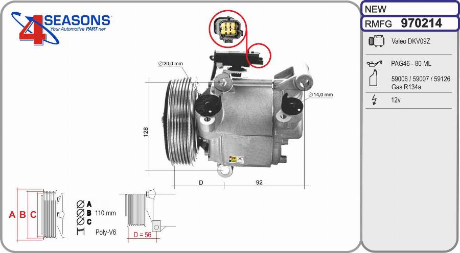 AHE 970214 - Compresseur, climatisation cwaw.fr