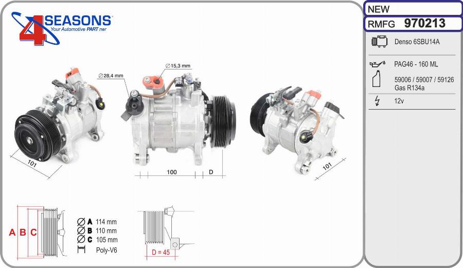 AHE 970213 - Compresseur, climatisation cwaw.fr