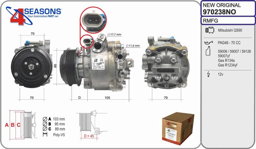 AHE 970238NO - Compresseur, climatisation cwaw.fr