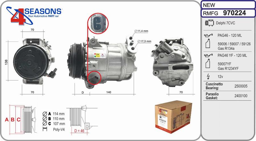 AHE 970224 - Compresseur, climatisation cwaw.fr