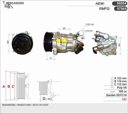 AHE 97864 - Compresseur, climatisation cwaw.fr