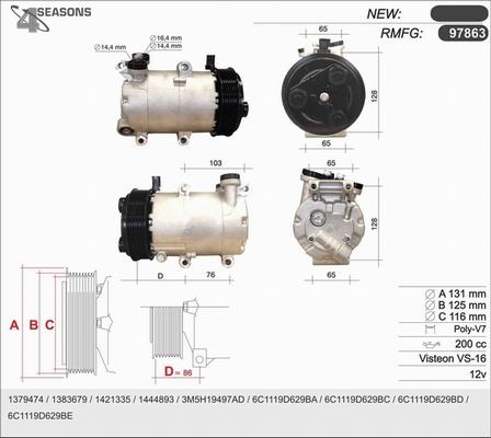 AHE 97863 - Compresseur, climatisation cwaw.fr