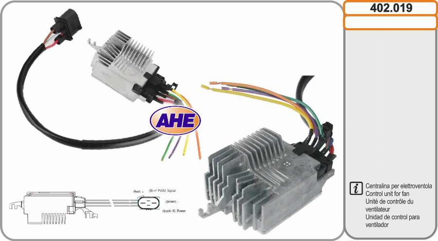 AHE 402.019 - Commande, ventilateur électrique (refroidissement du moteur) cwaw.fr