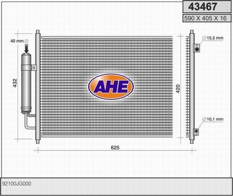 AHE 43467 - Condensateur, climatisation cwaw.fr