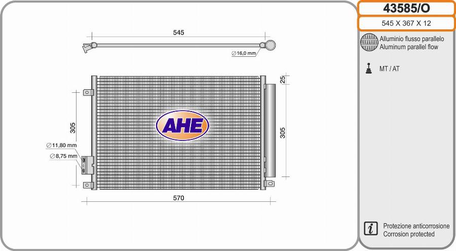 AHE 43585/O - Condensateur, climatisation cwaw.fr