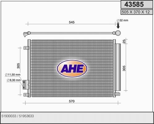 AHE 43585 - Condensateur, climatisation cwaw.fr