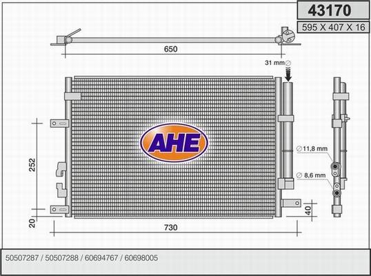 AHE 43170 - Condensateur, climatisation cwaw.fr