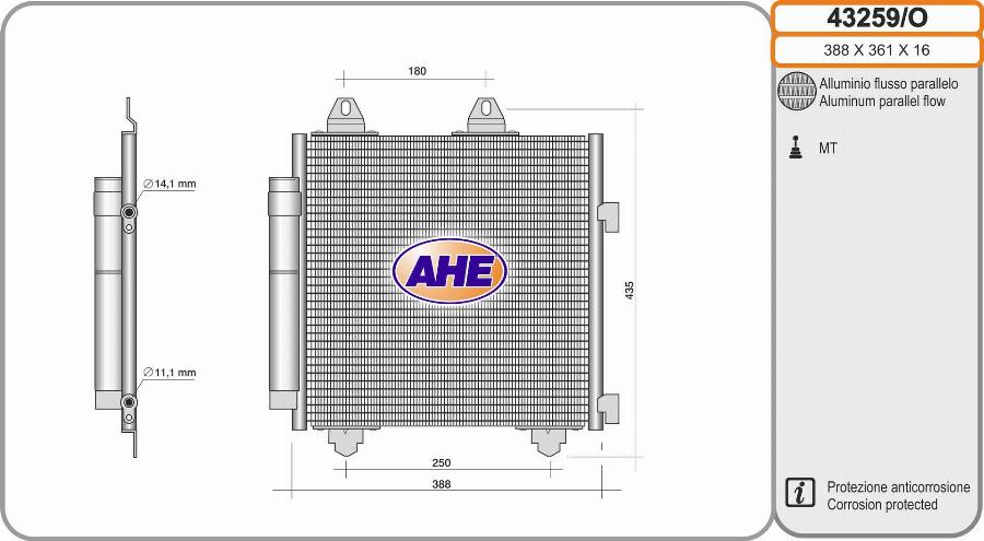 AHE 43259/O - Condensateur, climatisation cwaw.fr