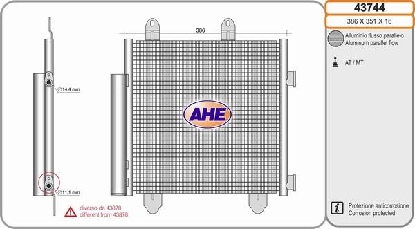 AHE 43744 - Condensateur, climatisation cwaw.fr