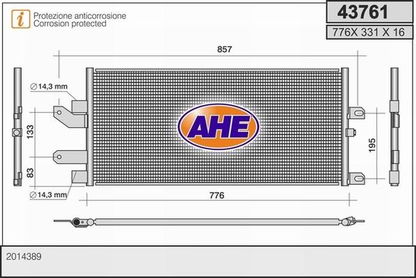 AHE 43761 - Condensateur, climatisation cwaw.fr