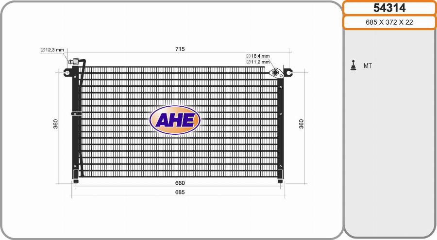 AHE 54314 - Condensateur, climatisation cwaw.fr