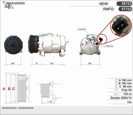 AHE 58723 - Compresseur, climatisation cwaw.fr