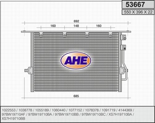 AHE 53667 - Condensateur, climatisation cwaw.fr