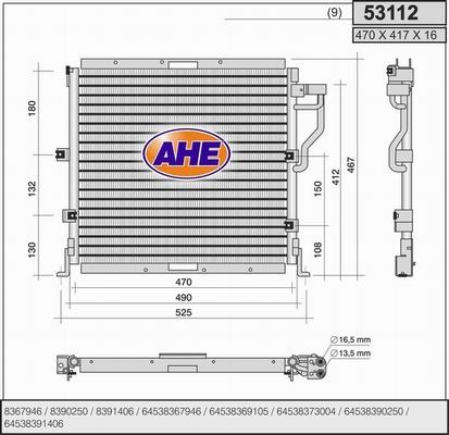 AHE 53112 - Condensateur, climatisation cwaw.fr