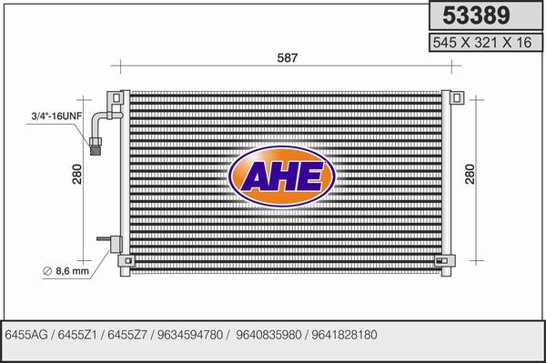 AHE 53389 - Condensateur, climatisation cwaw.fr