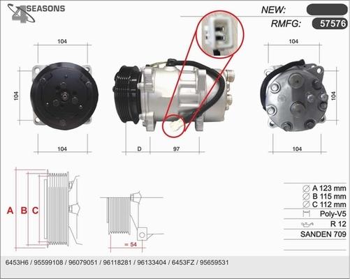 AHE 57576 - Compresseur, climatisation cwaw.fr