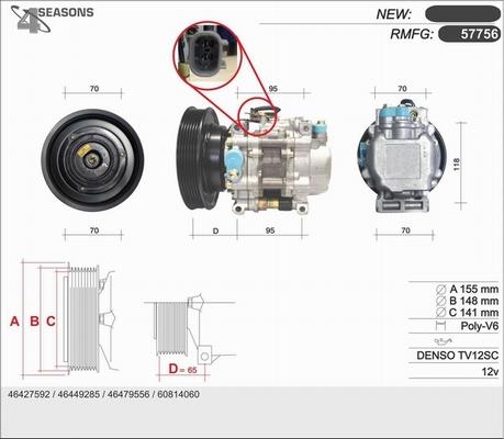 AHE 57756 - Compresseur, climatisation cwaw.fr