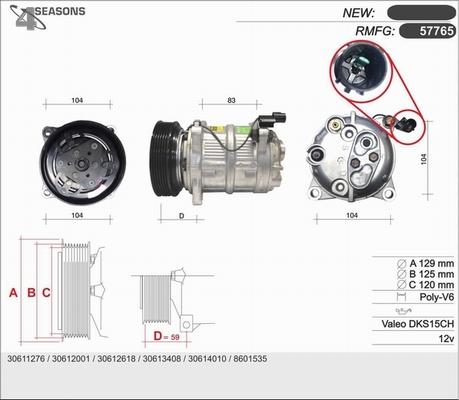 AHE 57765 - Compresseur, climatisation cwaw.fr