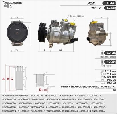 AHE 68440 - Compresseur, climatisation cwaw.fr