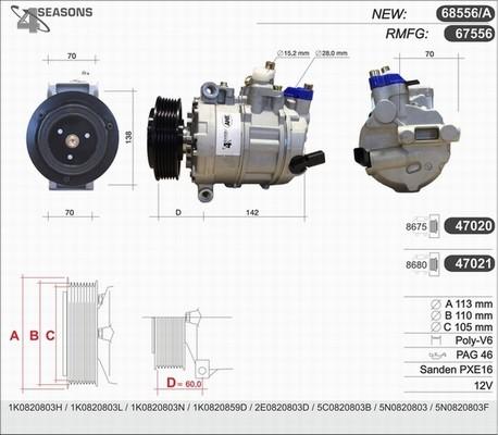 AHE 68556/A - Compresseur, climatisation cwaw.fr