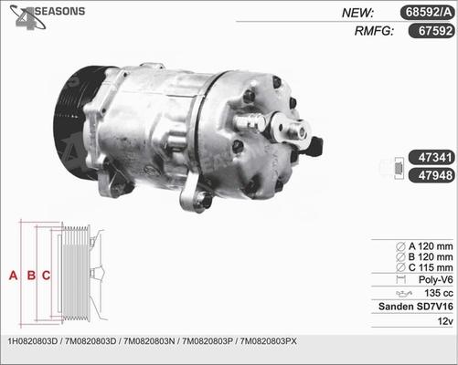 AHE 67592 - Compresseur, climatisation cwaw.fr