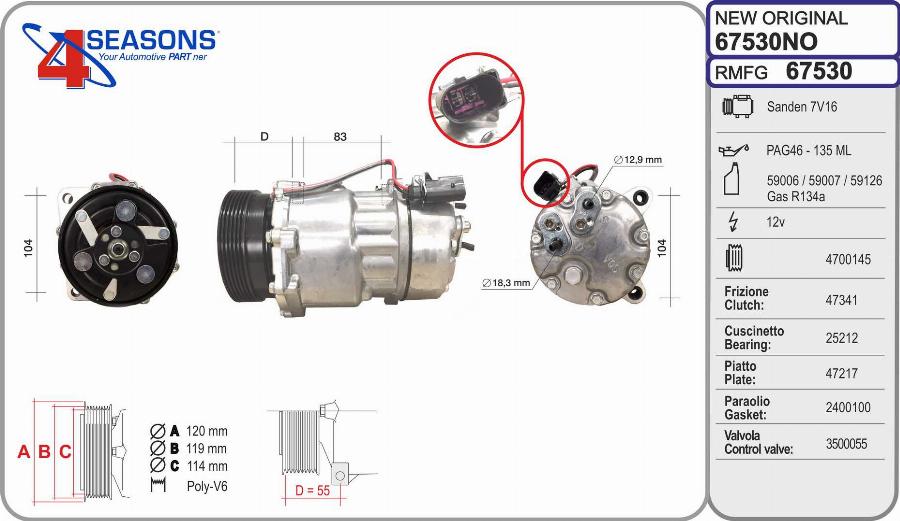 AHE 67530NO - Compresseur, climatisation cwaw.fr