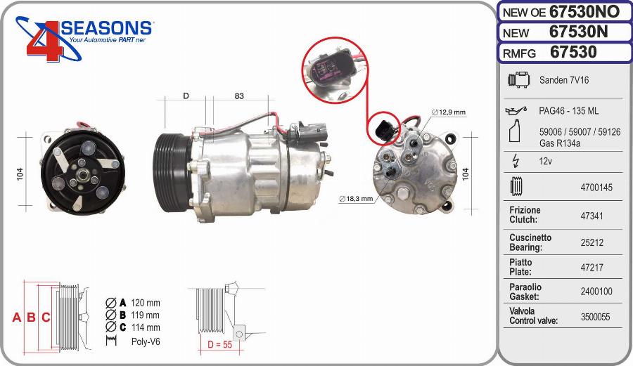 AHE 67530N - Compresseur, climatisation cwaw.fr