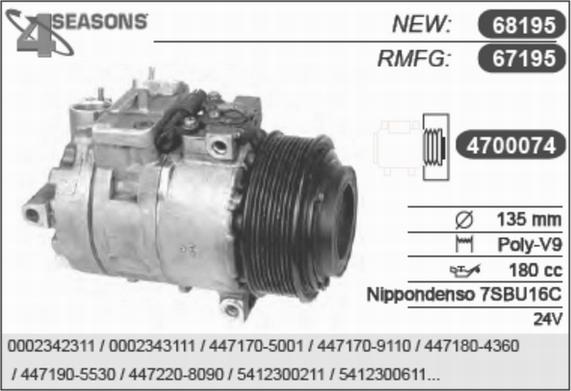 AHE 67195 - Compresseur, climatisation cwaw.fr