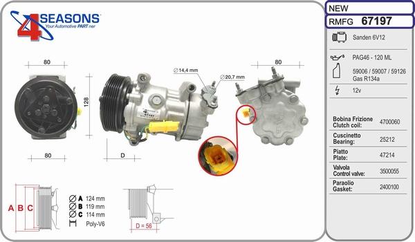 AHE 67197 - Compresseur, climatisation cwaw.fr