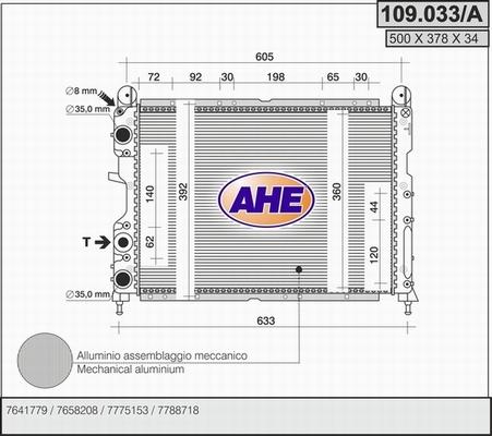 AHE 109.033/A - Radiateur, refroidissement du moteur cwaw.fr