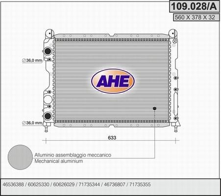 AHE 109.028/A - Radiateur, refroidissement du moteur cwaw.fr