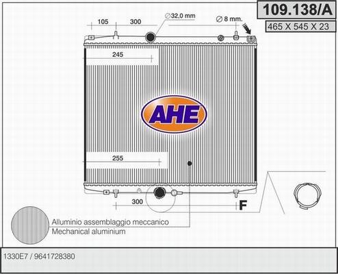 AHE 109.138/A - Radiateur, refroidissement du moteur cwaw.fr