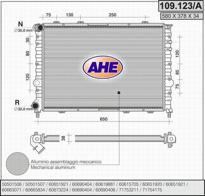 AHE 109.123/A - Radiateur, refroidissement du moteur cwaw.fr