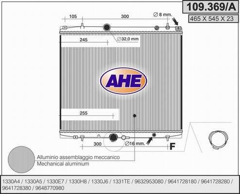 AHE 109.369/A - Radiateur, refroidissement du moteur cwaw.fr