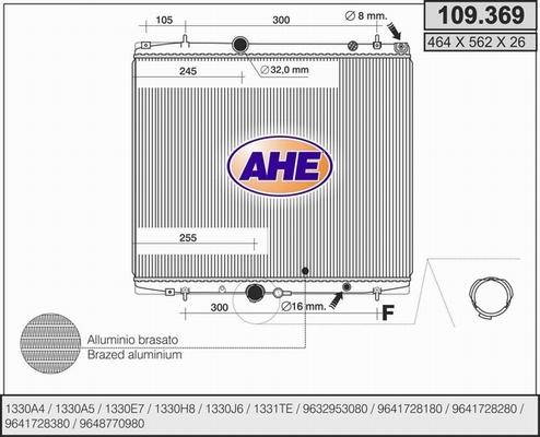 AHE 109.369 - Radiateur, refroidissement du moteur cwaw.fr