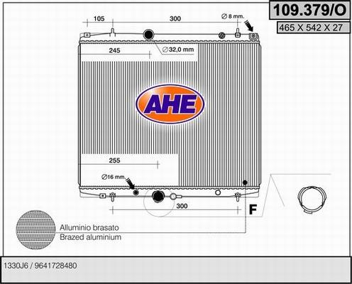 AHE 109.379/O - Radiateur, refroidissement du moteur cwaw.fr