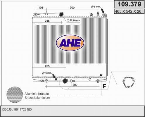 AHE 109.379 - Radiateur, refroidissement du moteur cwaw.fr