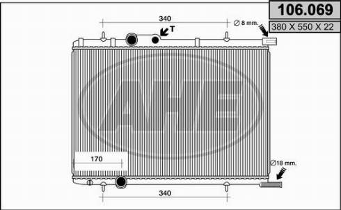 AHE 106.069 - Radiateur, refroidissement du moteur cwaw.fr