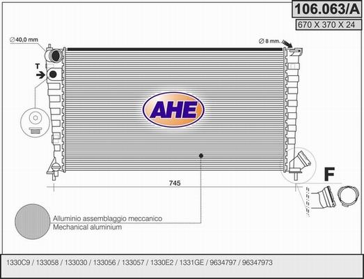 AHE 106.063/A - Radiateur, refroidissement du moteur cwaw.fr