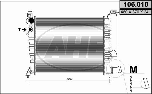 AHE 106.010 - Radiateur, refroidissement du moteur cwaw.fr